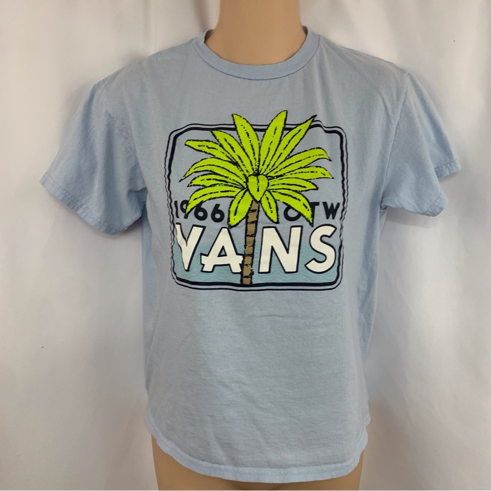 VANS Tee Shirt Blue Green White Children’s Size 8- 10
